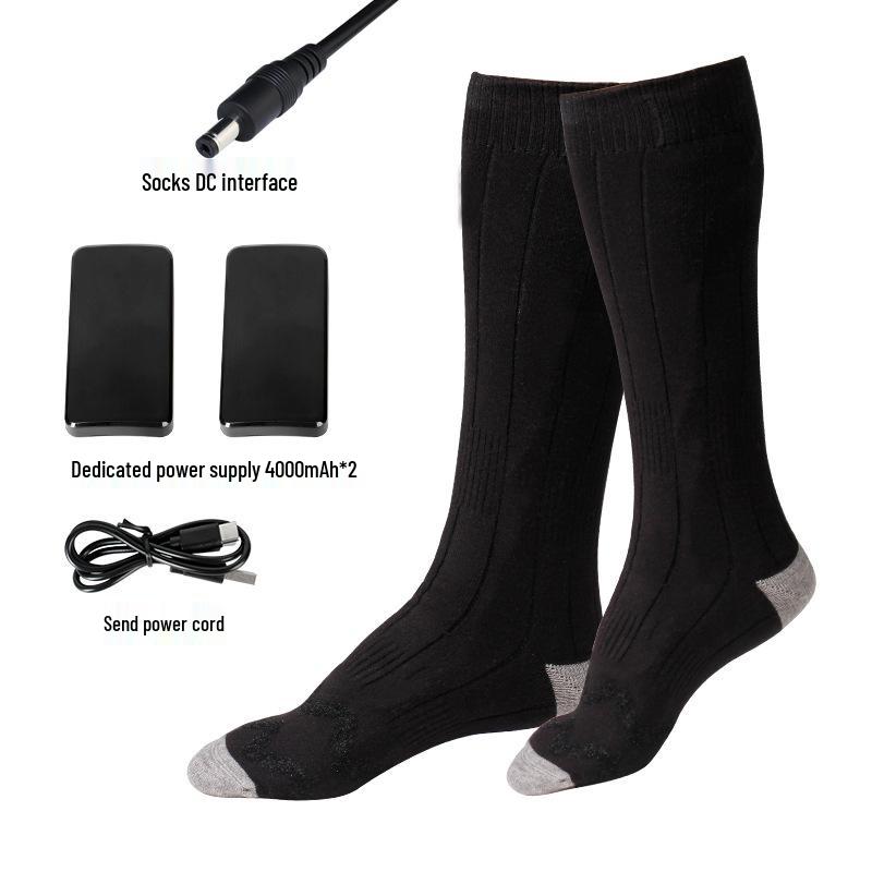 Kangluo Rechargeable Heated Socks: Smart USB Warmers for Unisex Outdoor Use in Autumn & Winter, Ideal for Elders.