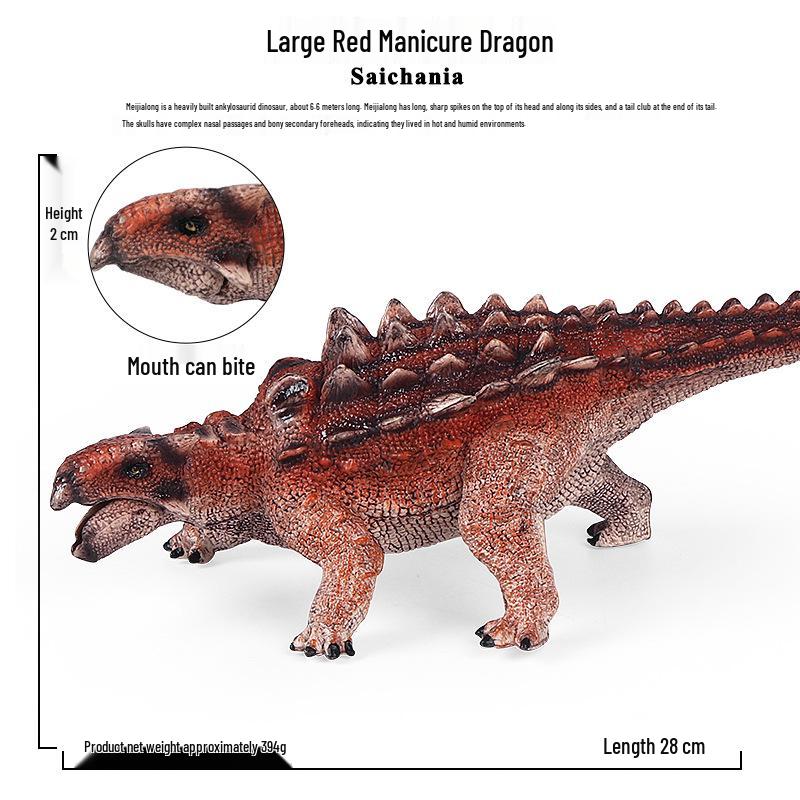 Realistic Heart Dinosaur Model: Ankylosaurus & Pachycephalosaurus Nail Art Toy