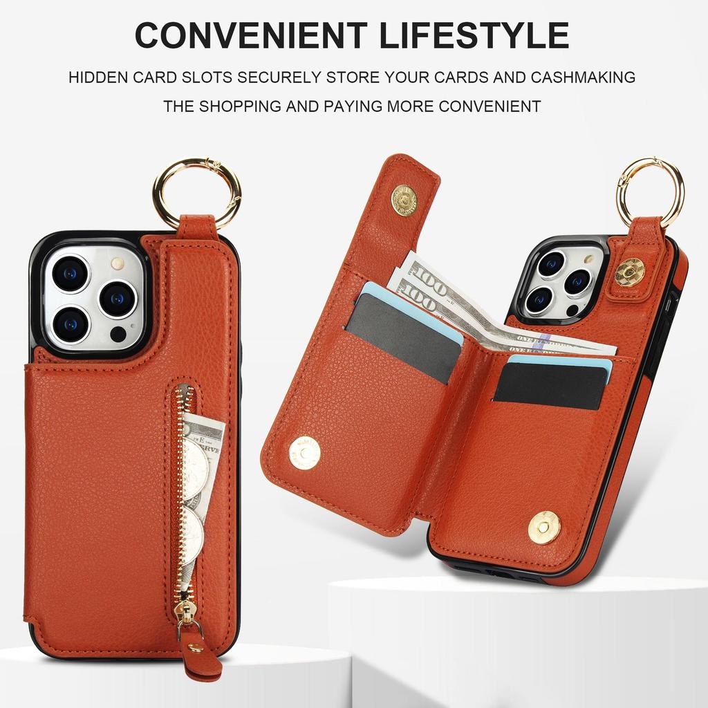 iPhone 15 Leather Case: Multifunctional Wallet & Protective Apple 14 Pro Max Case