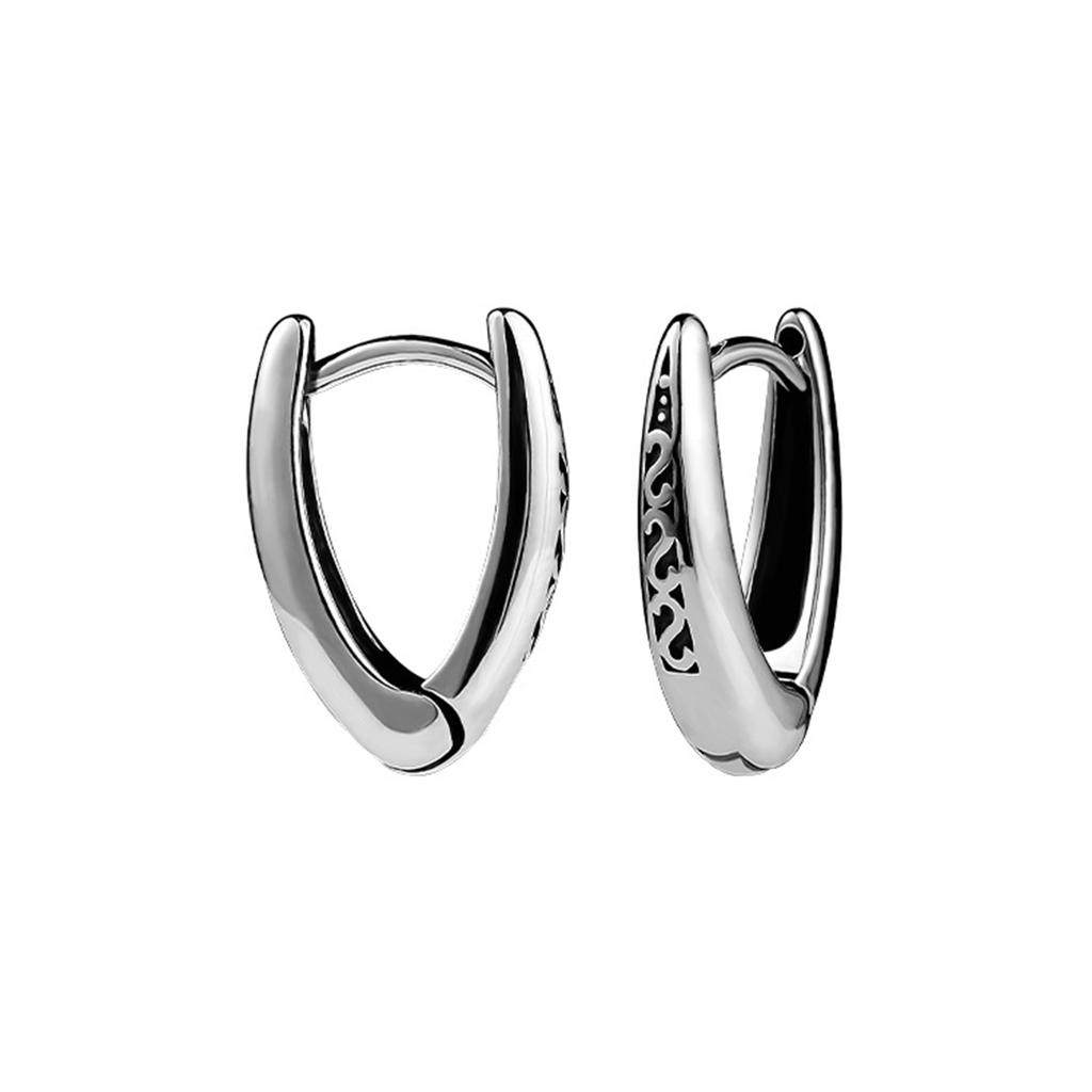 New Geometric Hoop Earrings for Men Boys, Waterproof Stainless Steel Gothic Ear Gifts to BFF Brothers Dad Father Jewelry