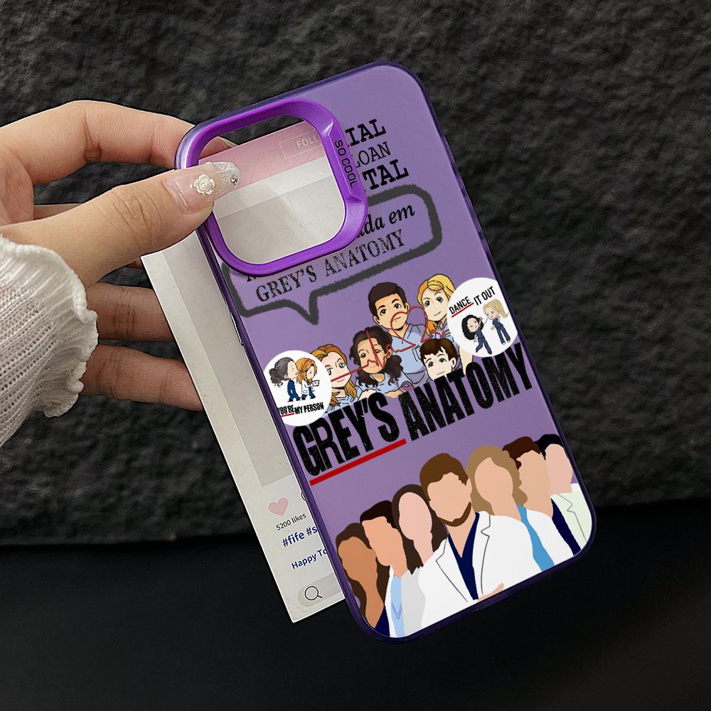TV Grey's Anatomy Phone Case for iPhone 17 Air 16 16e 15 14 Plus 13 12 11 Pro Max X Xs XR 8 Colorful Silver Hard Cover