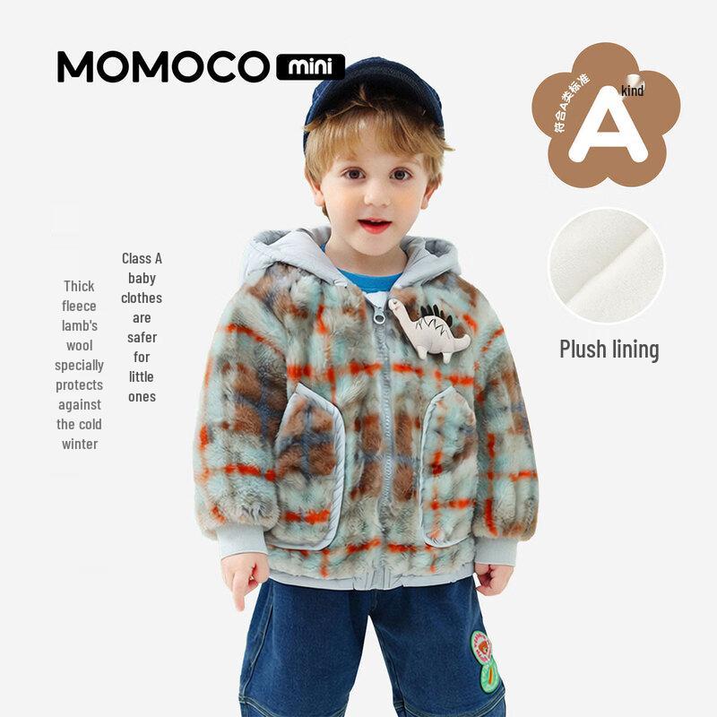 MOMOCO Kids  Thickened Fleece Hooded Winter Jacket 73