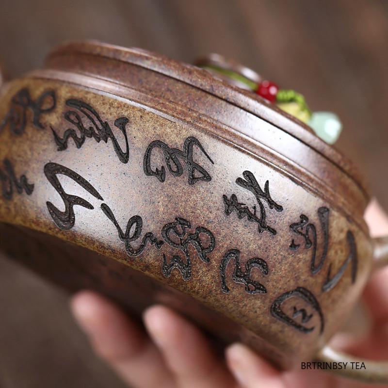 340ml Tradition Yixing Purple Clay Teapot Handmade Flower Bird Tea Pot Beauty Tea Infuser Kettle Chinese Household Zisha Teaware