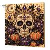 Pumpkin Wall Art Ghost Faux Pearl Kit, Halloween Painting DIY Autumn Home Decor 3D Spooky Skull Craft Kit for Adults Beginners, Fall Handmade