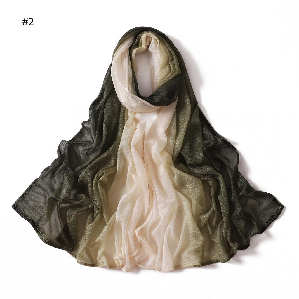 New Gradient Tie-dye Chiffon Hijab Scarf Headscarf Turbans for Women Chiffon Hijabs For Woman Shawls Headband Wrap Head Scarves
