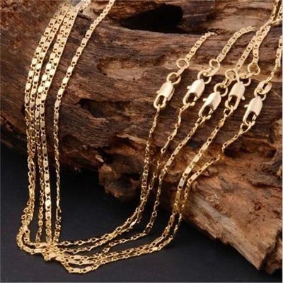 2mm Silver Gold Color Cool Punk Gothic Flat Chain Metal Collar Necklace Choker