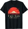 Fuji San Mountain Coordinates Graphic Tee Soft Breathable Cotton T-Shirt for Men Streetwear