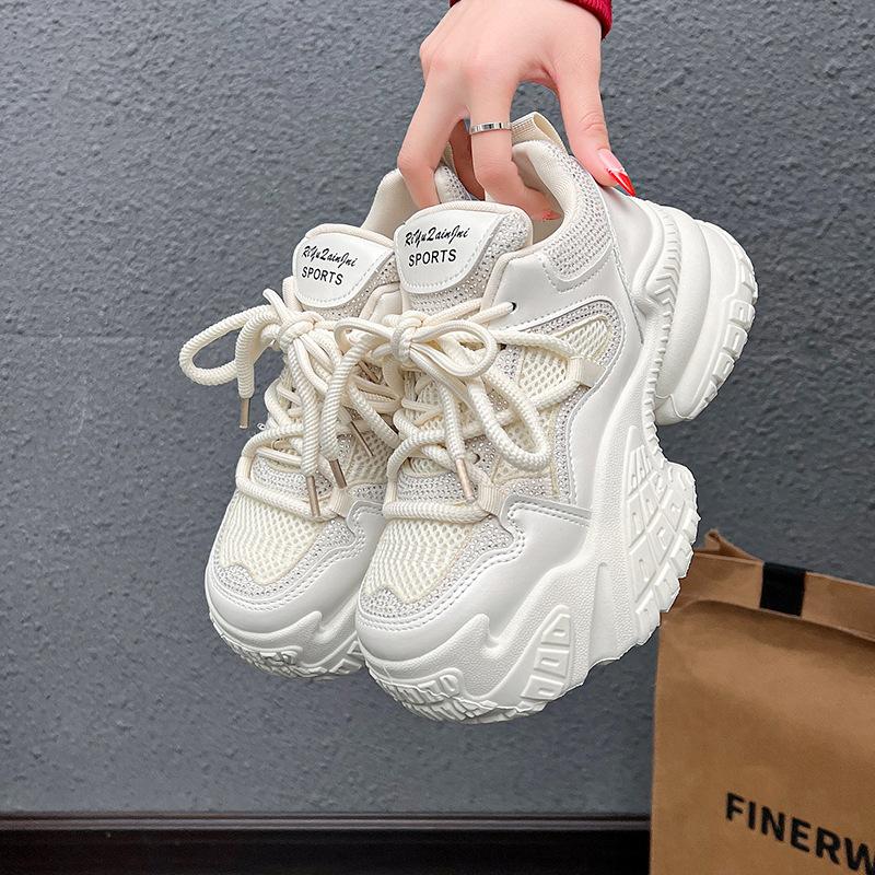 

Thick-soled dad shoes women s 2025 autumn and winter new rhinestone small height increase women s shoes versatile sports and leisure shoes 40