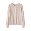 Lekasha Women's Sweet Cashmere Cardigan - Long Sleeve Round Neck Knitwear