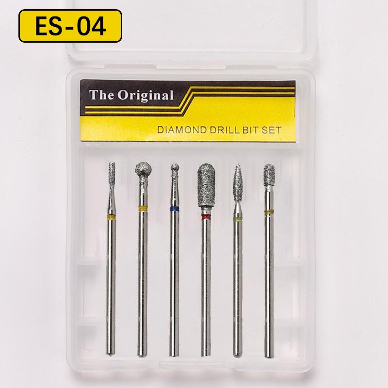High-Quality Cuticle Remover: 6-Piece Russian Style Manicure Diamond Grinding Head Set