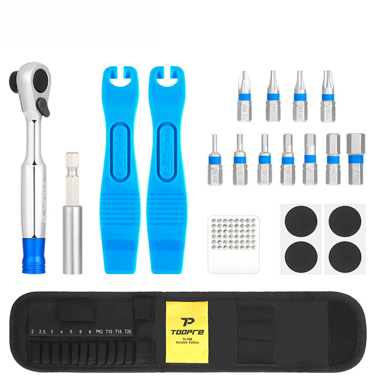 

Bike Ratchet Wrench Set 72-Tooth Ratchet 5° Swing Angle Tool Kit Bidirectional Rotation Magnetized Attachment Compact Space чёрный