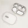 Leak-proof Portable Food Container 304 Stainless Steel Divided Lunch Plate  Students