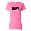 Iowa Hawkeyes Basic Block Womens Pink T-Shirt - Azalea