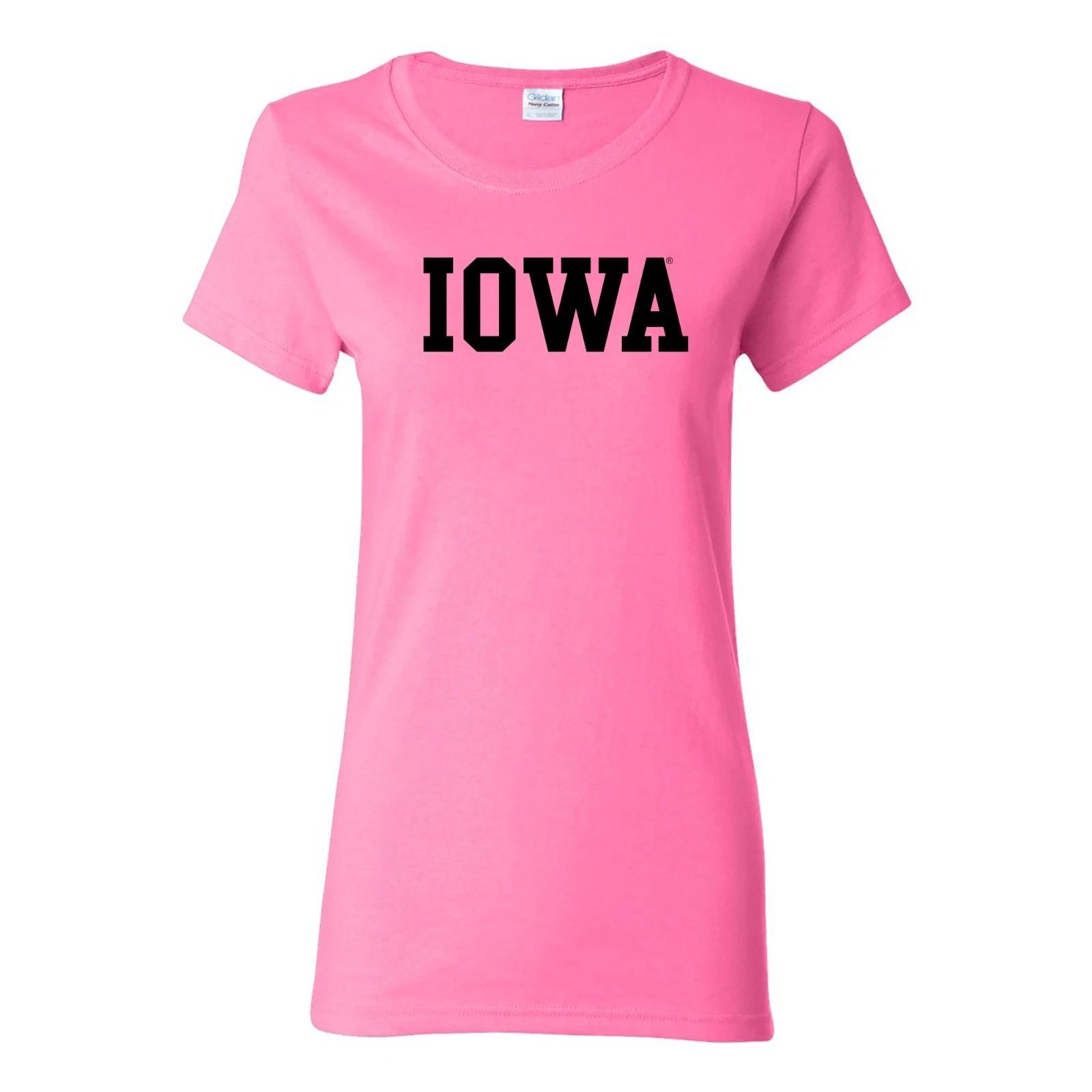 Iowa Hawkeyes Basic Block Womens Pink T-Shirt - Azalea 4XL
