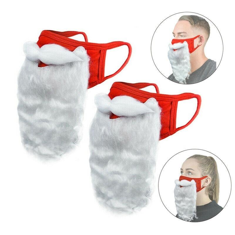 Creative Christmas Beard Mask Red Pure Cotton Santa Claus Beard Mask Holiday Funny White Beard Mask Christmas Cosplay Supplies