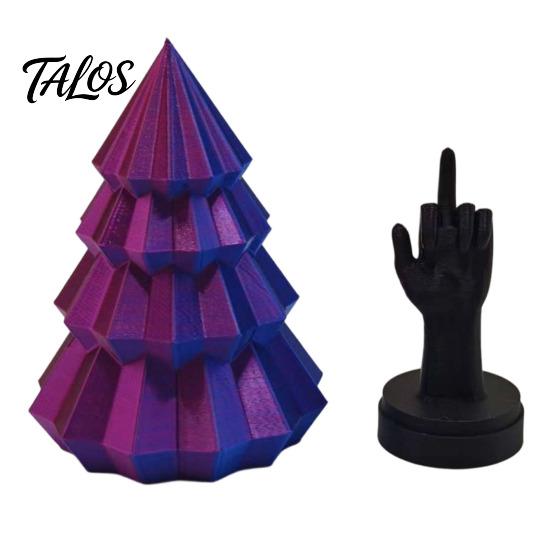 Durable Plastic Holiday Decoration 3D Printed Christmas Tree Fidget Toy with Middle Finger Figurine, Modern Minimalist Anti-fade Ornament Desk Decor,