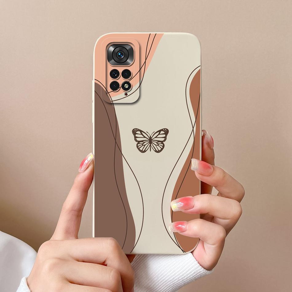For Redmi Note 11S 4G 5G Phone Case Love Heart Liquid Silicone Camera Protection Back Cover For Xiaomi Redmi Note11S 11 S Funda