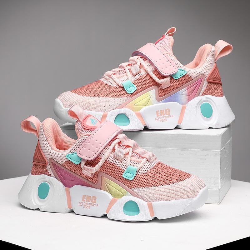 Kids Shoes Newest Autumn And Summer Boys Wearresistant And Breathable Girls' Children'S Shoes Flying Woven Mesh Casual Sports