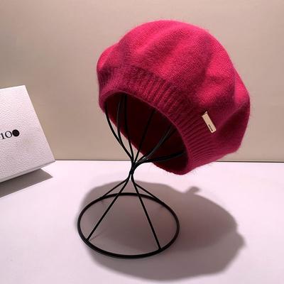 Rabbit Fur Beanies Soft Warm Fluffy Winter Hat for Women Angora Knitted Hat Snowflake Warm Woman Knit Cap