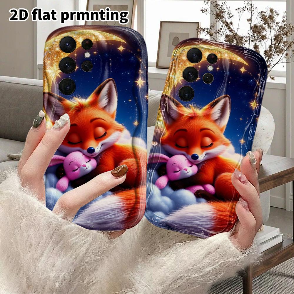Phone Case: 2D Flat Samsung Galaxy A34 A35 M05 M06 S20 S22 S21 FE Plus 5G Protective Case, Couple Style, Sleeping Little Fox, Christmas and Halloween 