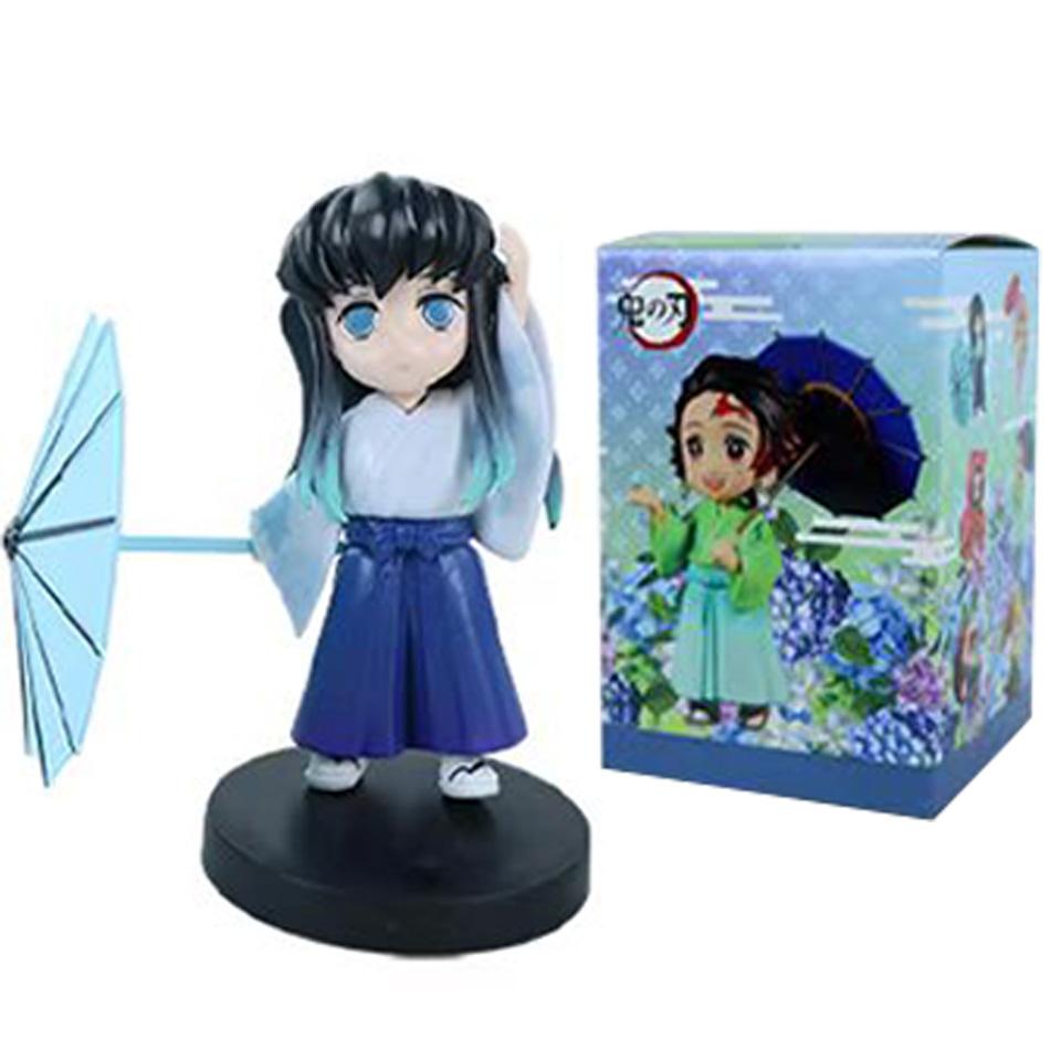 Anime Genuine Demon Slayer Action Figure Plum Rain Series Kochou Shinobu Tomioka Giyuu Kanroji Mitsuri Mystery Box Toy Gift