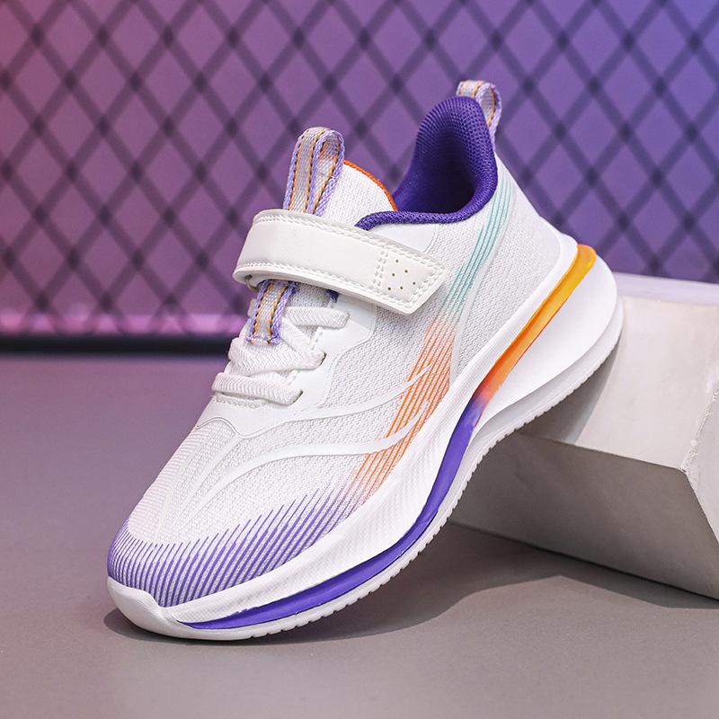 Children's sports shoes, jogging shoes, cushioning soft sole 2025 spring new girls and boys mesh running shoes, medium and old children