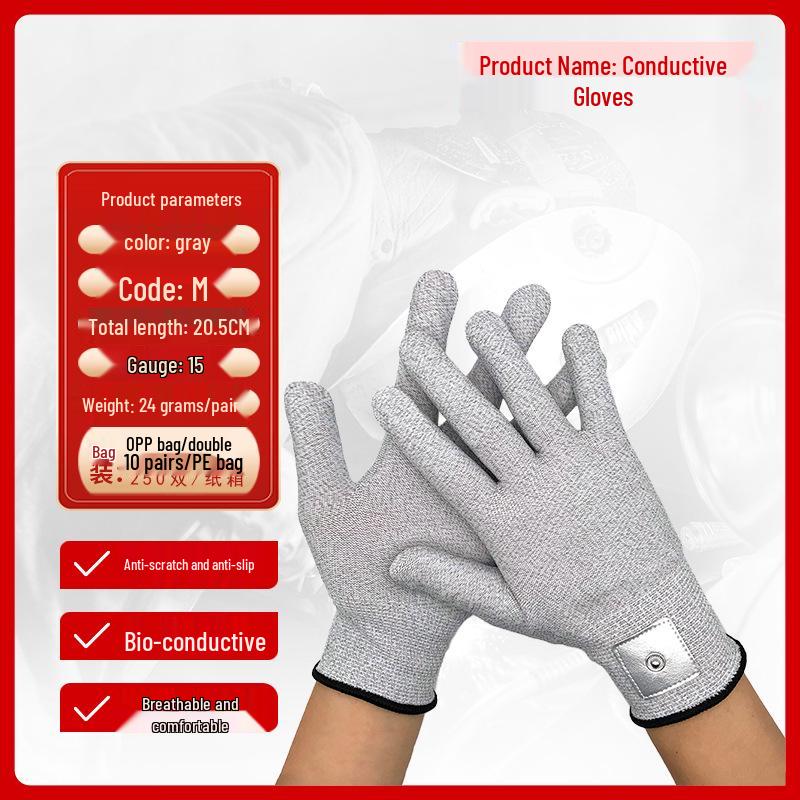 

Провідні рукавички зі срібного волокна для біоелектричної терапії та косметичного масажу