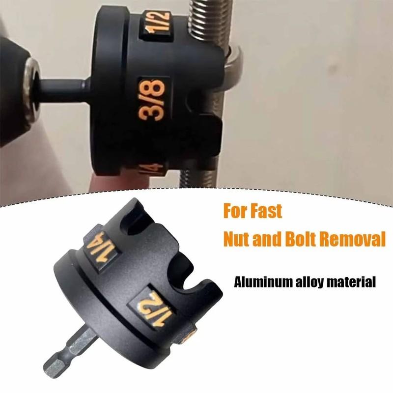 Nut Remover Bolt Extractor Tool for Conduit Racks Socket Wrench Metal Nut Zipper Drill Attachment for Fast Nut and Bolt Removal