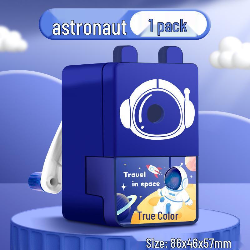 True Color Auto Lead Advance Hand-Crank Sharpener for Elementary Students - Multifunctional, Small, and Ideal for Student Use