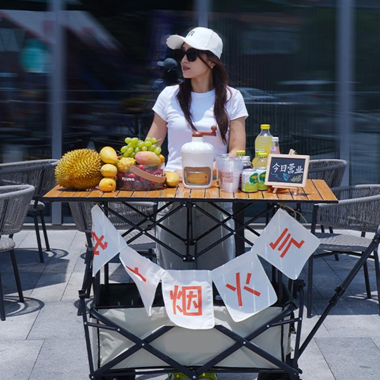 1pc Collapsible Foldable Wagon Cart, Heavy Duty Utility Garden Cart With All-Terrain Wheels For Beach, Lawn, Sports, Camping, Black, 30"