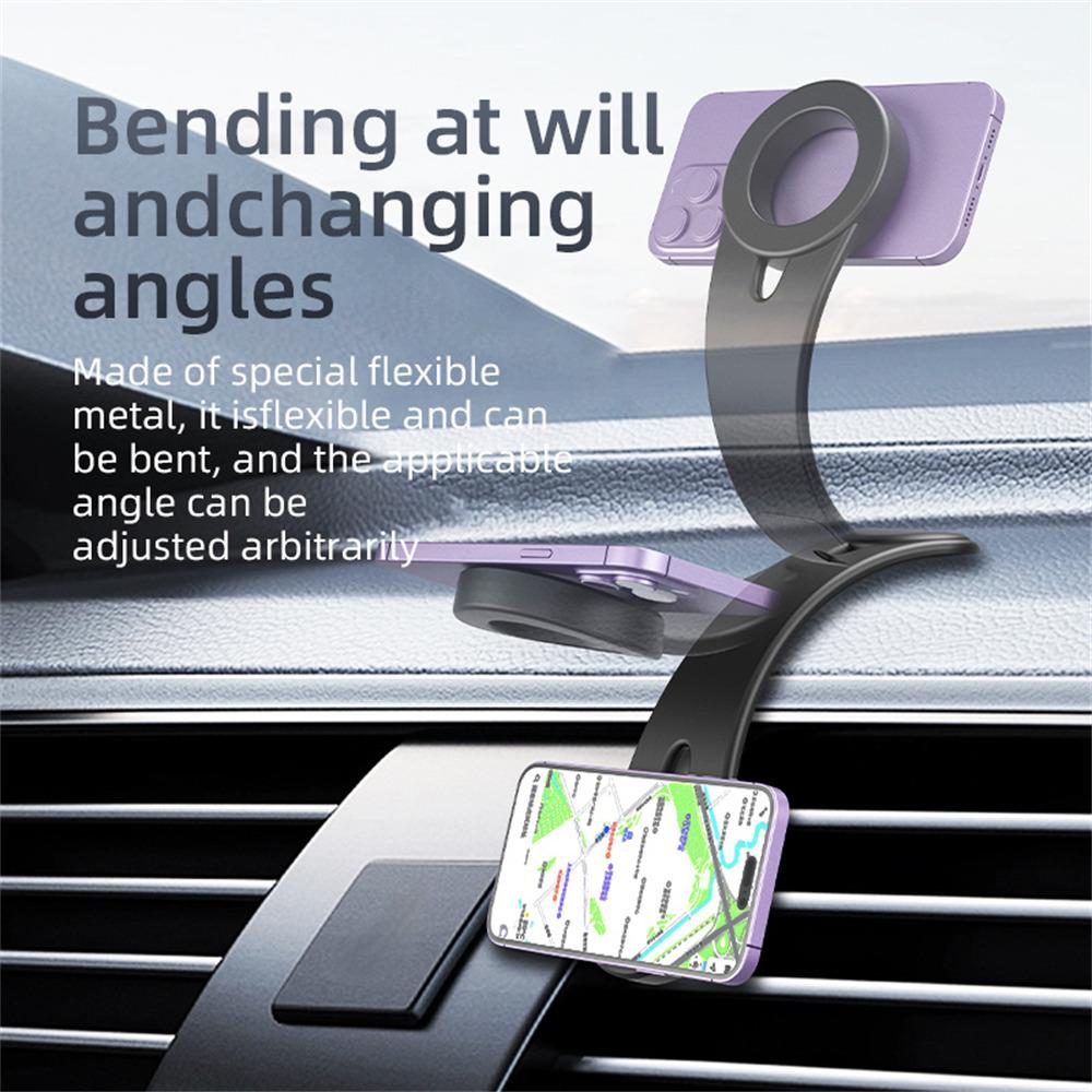 D1 Magnetic Flexible Aluminum Car Navigation Phone Holder Bendable Dashboard Cellphone Stand