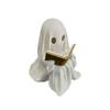 Carina Figurine di Fantasma che Legge un Libro, Piccola Statua di Fantasma di Halloween Illuminata a LED per Decorazione di Libreria, Caminetto, Scrivania
