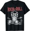Rock N Roll Drummer Cat Vintage Drum Cat Retro Music Unisex T-Shirt
