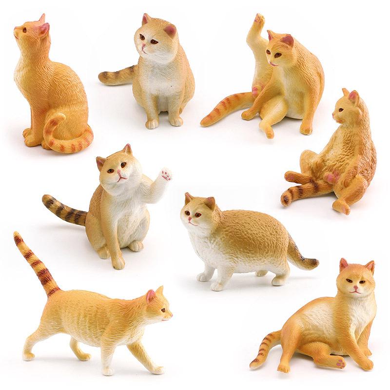 Cross-Border Mini Pet Cat Simulation Model: Orange, Fat, British Shorthair, Farm Cats Decoration Ornament