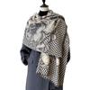 Imitation Cashmere Peony Artistic Sense Retro Style Texture Printing Double-sided Warm Scarf Shawl Woman