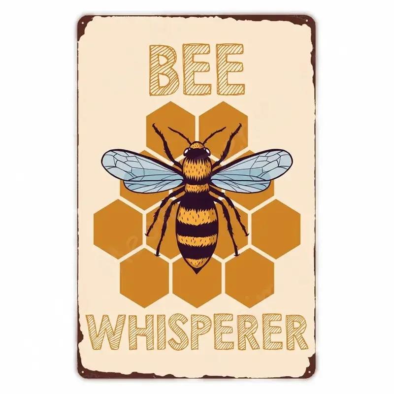 Vintage Bee Kind Funny Poster Honeybee Happy Retro Metal Sign Home Outdoor Wall BeeKeeper Slogans Art Tin Plate Decoration