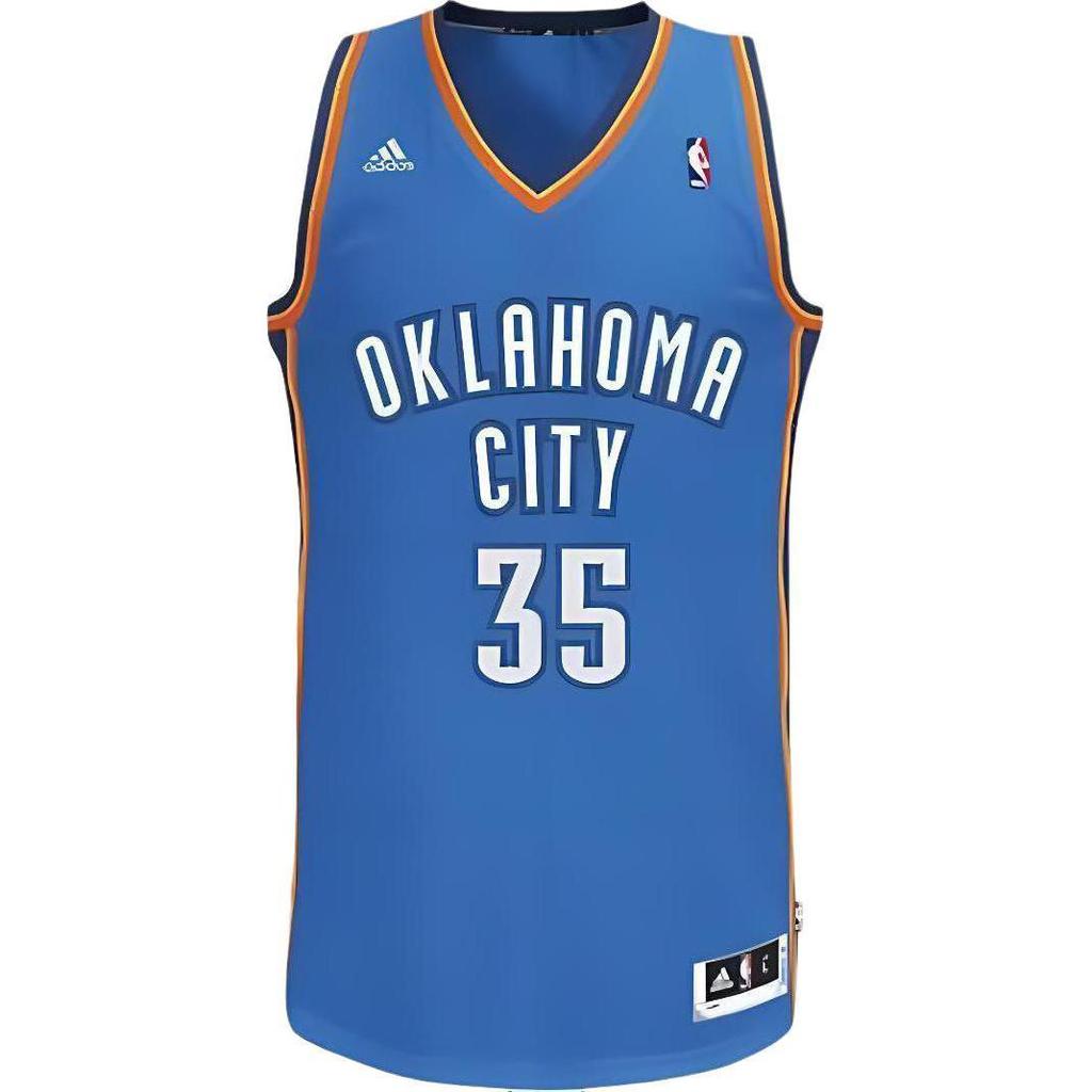 Adidas X NBA Collaboration Durant Thunder Team Logo Letter Number Print Outdoor Casual Sports Pullover Basketball Jersey Men Jersey 7912A-3CB-K91104