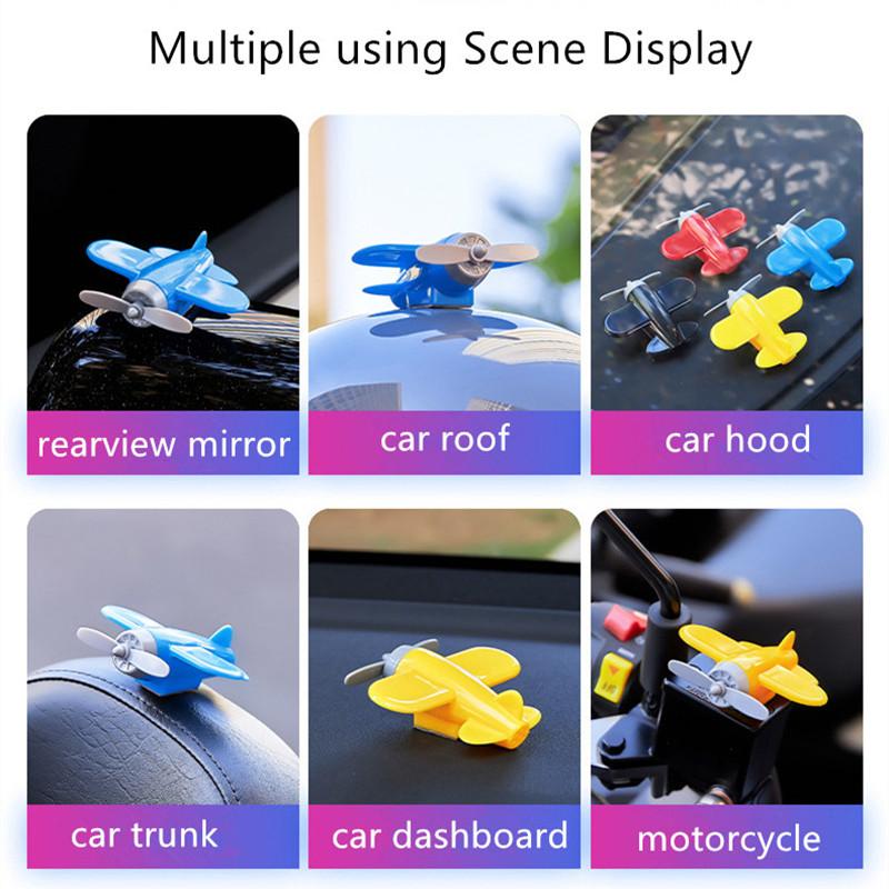 Wind-Powered LED Safety Light for Bike Motorcycle - No Battery Airplane Shape Warning Lamp 80mm