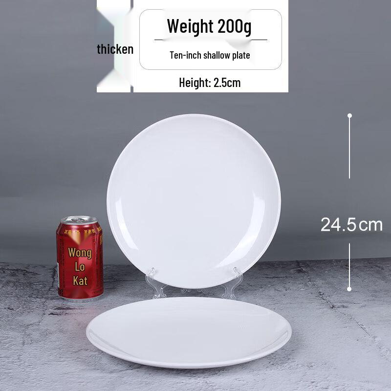 Ru Han 10-inch White Melamine Round Dinner Plates (5-Pack)