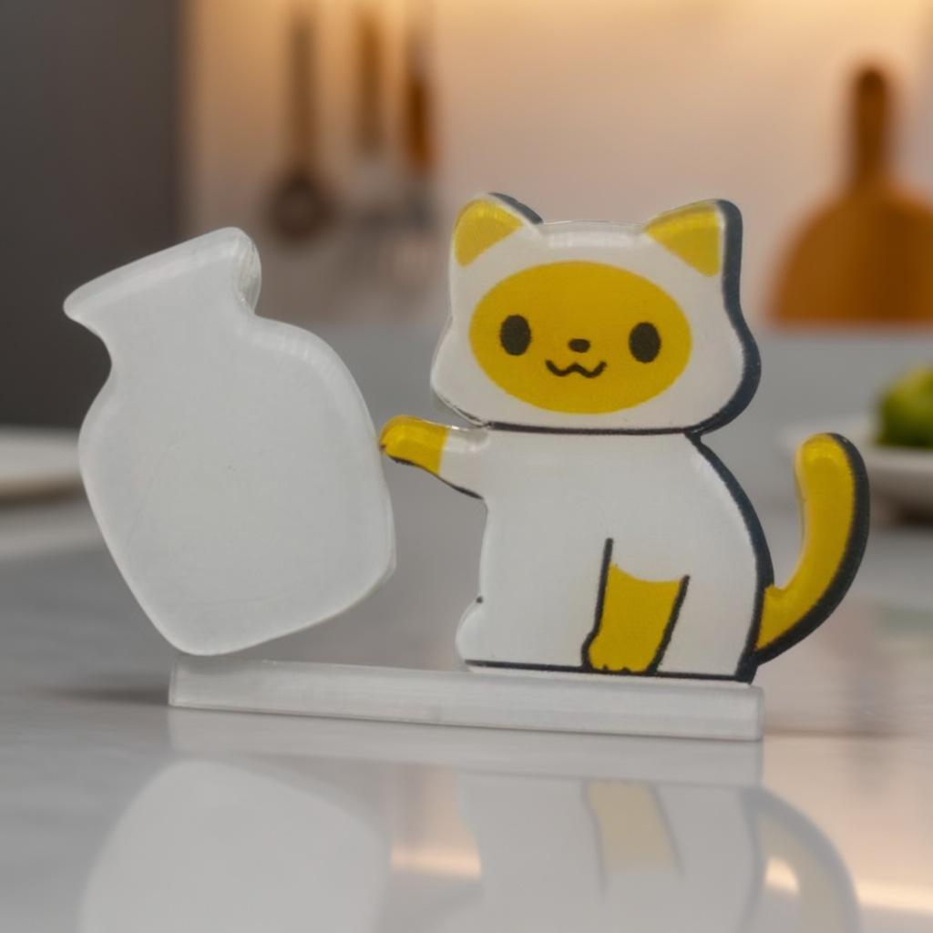 Adorable Cat Mini Vase with Magnetic Fridge Sticker