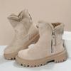 Fashion Ankle Snow Boots Women 2024 Winter Warm Fashion Designer Platform Boots Gladiator Non-slip Short Plush Flats Suede Shoes Mujer