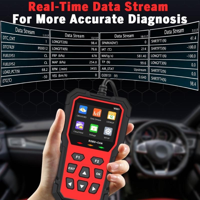 Multifunctional V521 OBD Car Diagnostic Scanner Tester Tool Suitable for Engine Fault Code Reading Quick Error Detection
