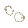 Chanel Klassische Doppel-C-Herzförmige Strass-Ohrringe Damenohrringe Gold ABB663-B14145-NR577