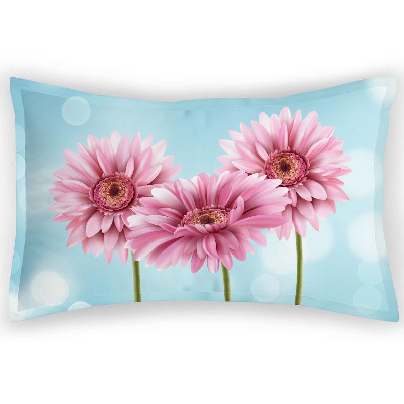 Digital Printing Pillowcase, Romantic Pastoral Satin Single Pillowcase, Summer Floral Pattern Velvet Bedding Pillowcase
