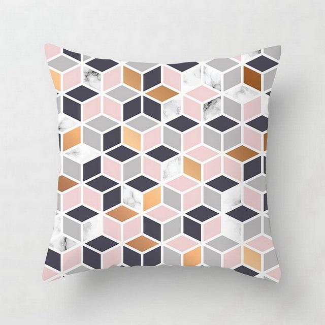 Marble-Patterned Geometry Throw Pillow Covers With Digital Printing Of Short Plush Fabric Car-Shaped Sofa Cushion Home Decor