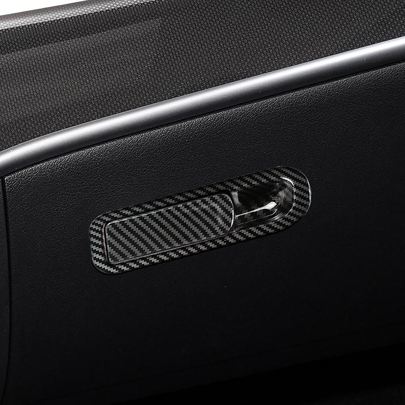 For Mercedes Benz C Class W206 Co-pilot Glove Box Switch Frame Carbon Fiber Pattern Stickers Cover Interior Car Accessories