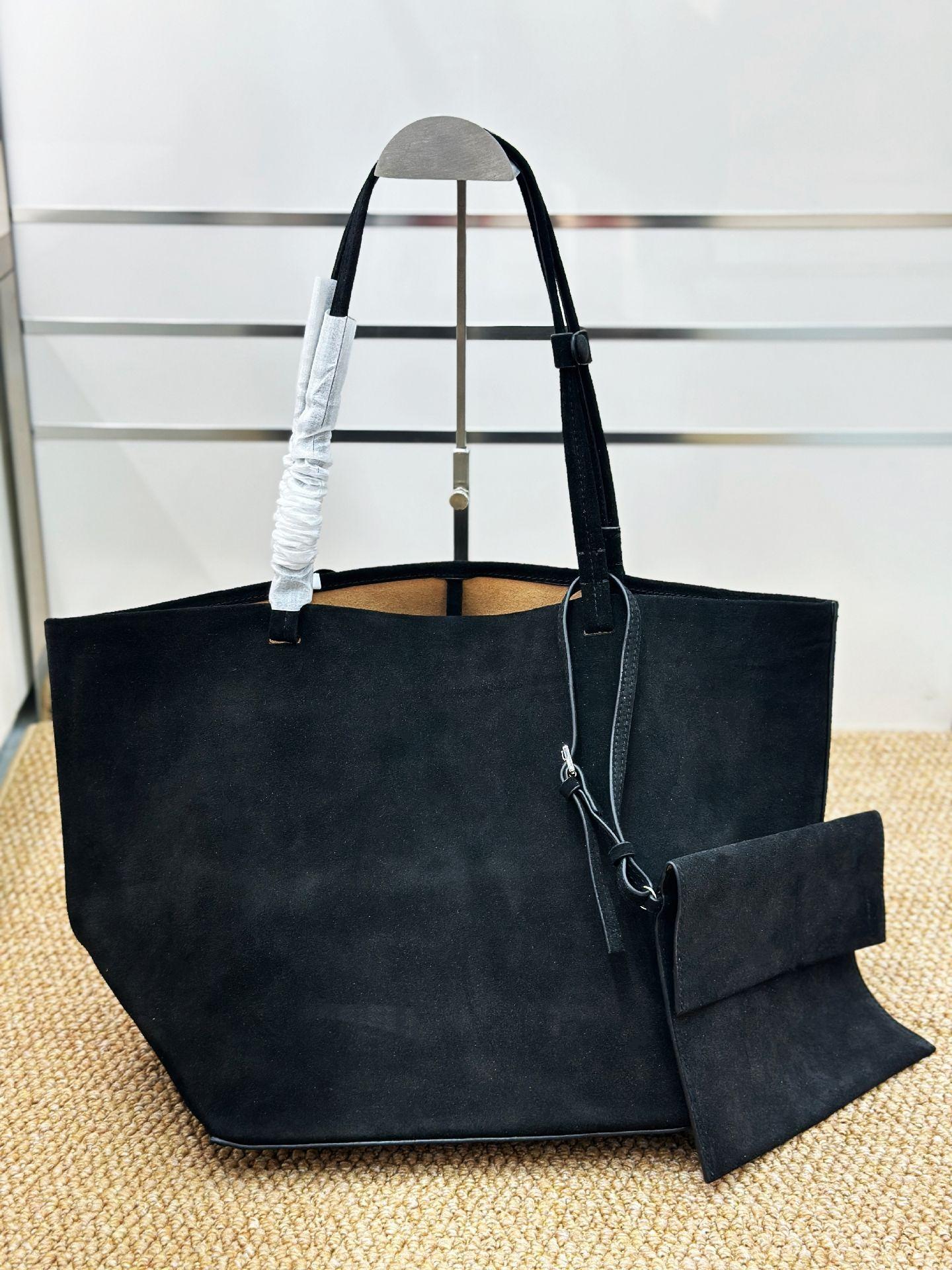 

Kendou same tote bag matte cowhide The * row shoulder bag Park tote Korean version large capacity handbag Blank: 25X28X25 чёрный