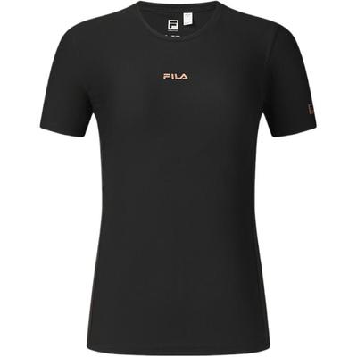 Fila Fitness Active Sport Color Block Simple Round Neck Short Sleeve Regular T-Shirt Women Tops A11W531104F-BK