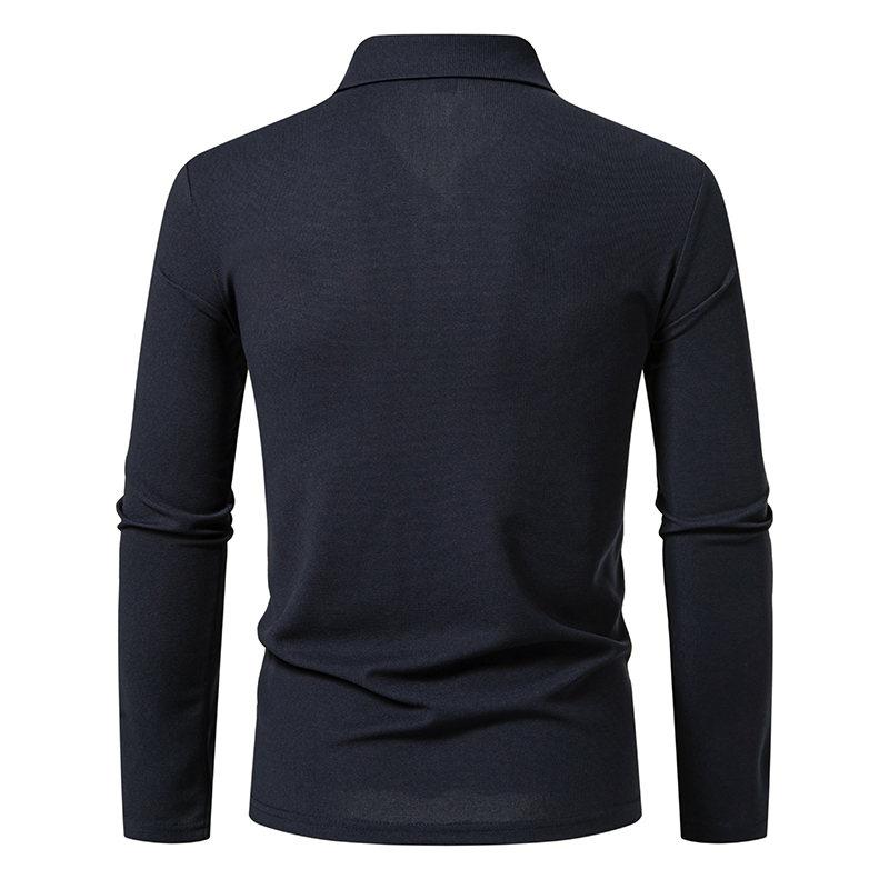 Men's Casual Polos Contrast Color Lapel Long-sleeved Polo Shirt for Men Casual Golf Shirts England Style Tees Tops Man