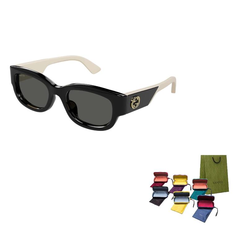 

GUCCI Assembled Logo Decorative Recycled Acetate Round Sunglasses Women s Black 54 чёрный